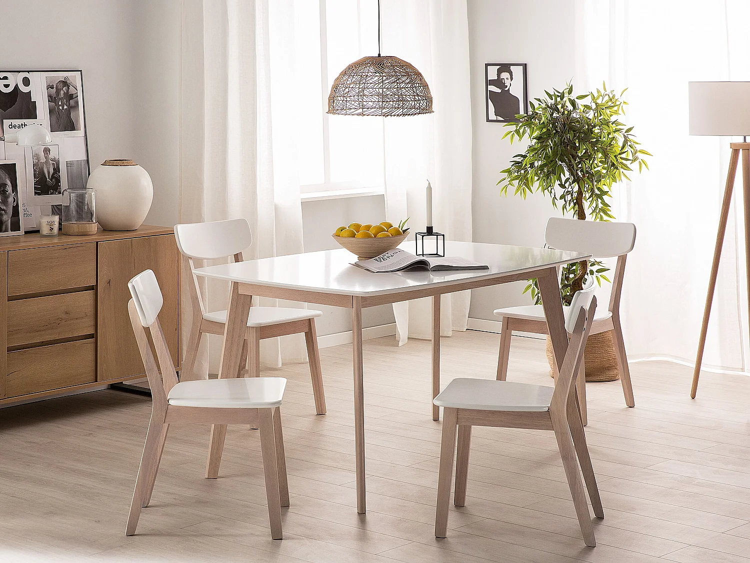 Table de repas SANTOS Blanc 150 cm 90 cm