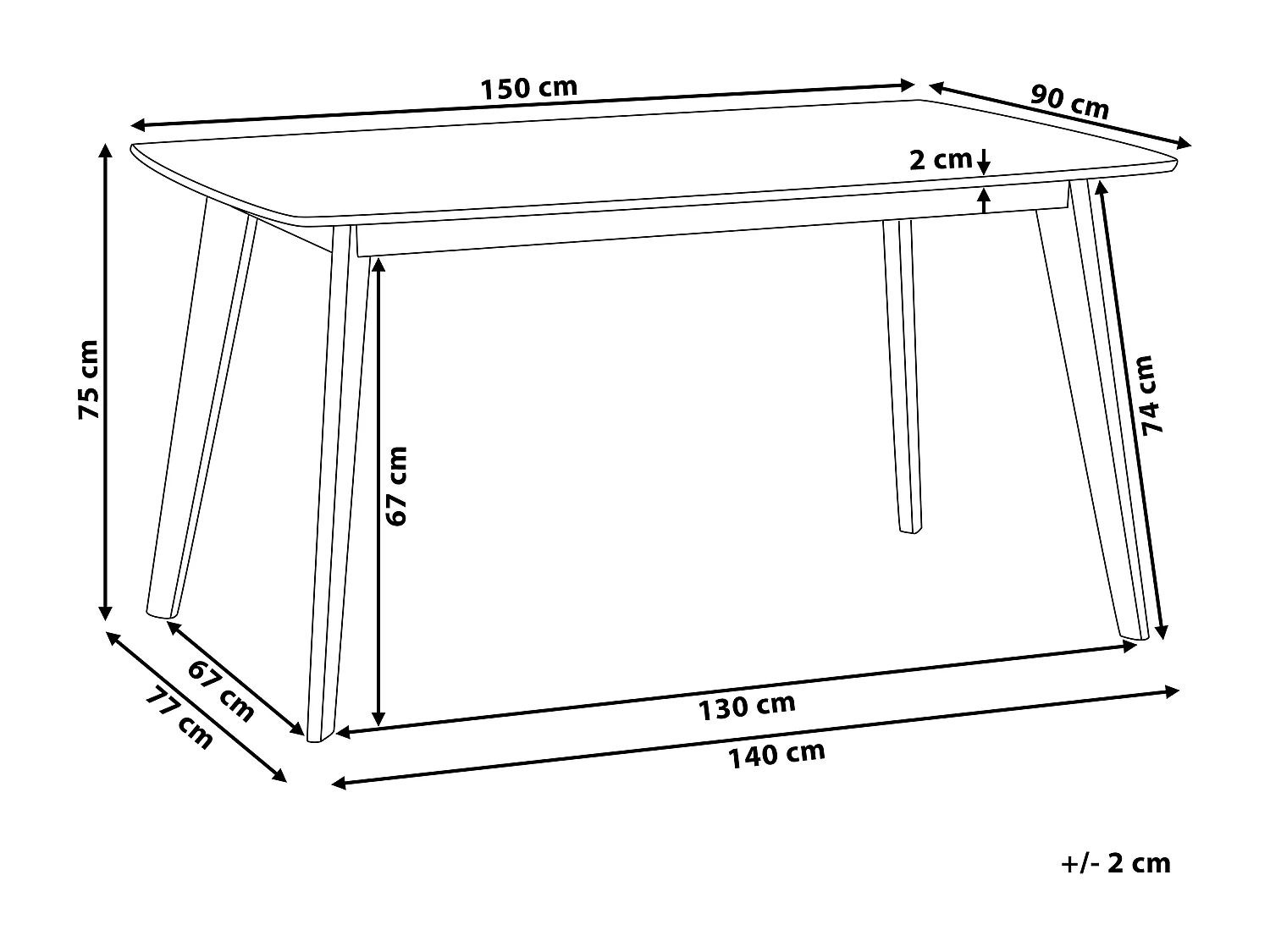 Table de repas SANTOS Blanc 150 cm 90 cm