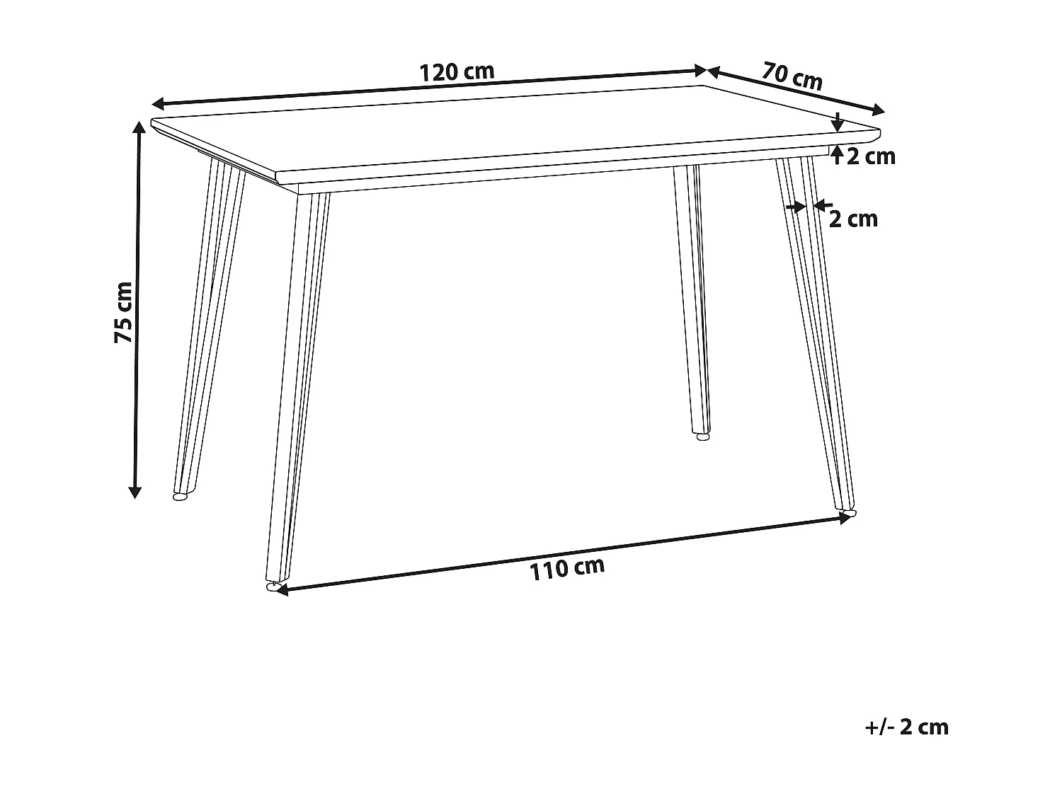 Table de repas GREYTON Blanc 120 cm 70 cm