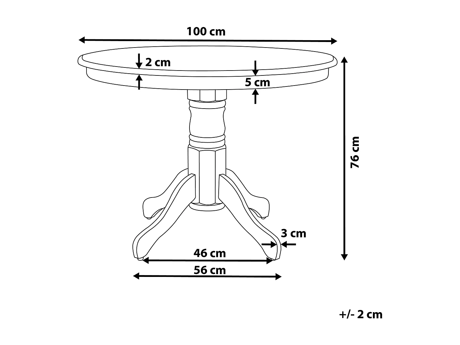 Eettafel AKRON Wit 100 cm 100 cm