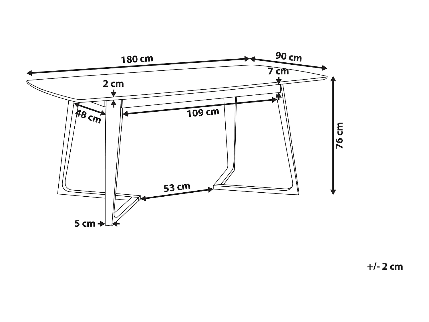 Trendiger Esstisch mit dekorativen Beinen dunkler Holzfarbton 180 x 90 cm Huxter