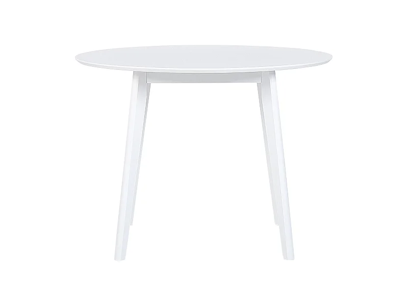 Esszimmertich dia. 100 cm MDF-Platte/Gummibaumholz weiß Roxby