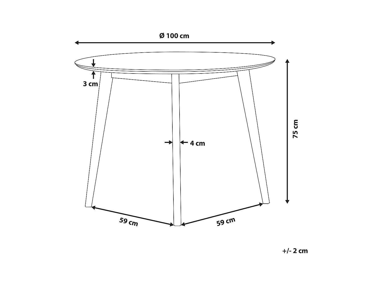 Table de repas ROXBY Blanc 100 cm 100 cm