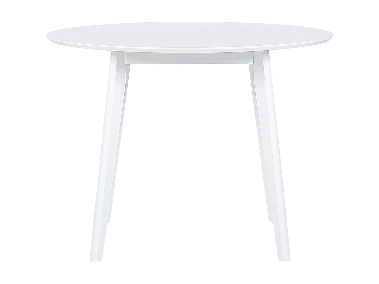 Esszimmertich dia. 100 cm MDF-Platte/Gummibaumholz weiß Roxby