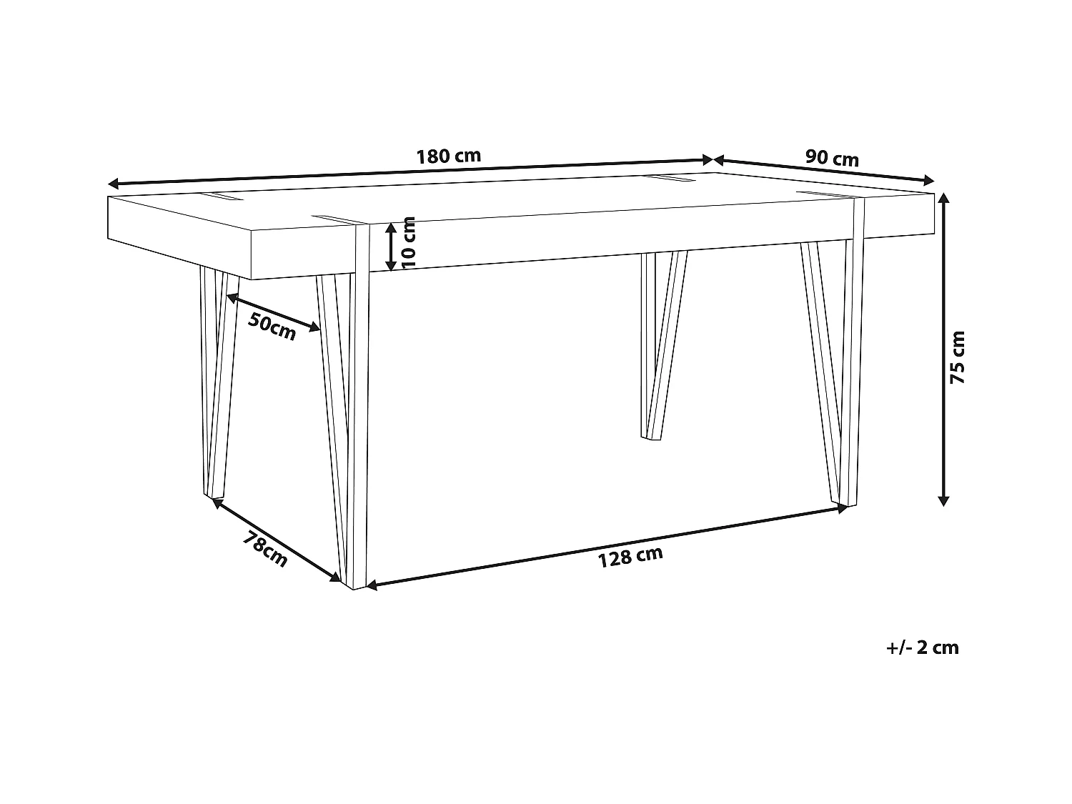 Robuster Esstisch mit industriellem Design 180x90 cm dunkelbraun/schwarz Adena