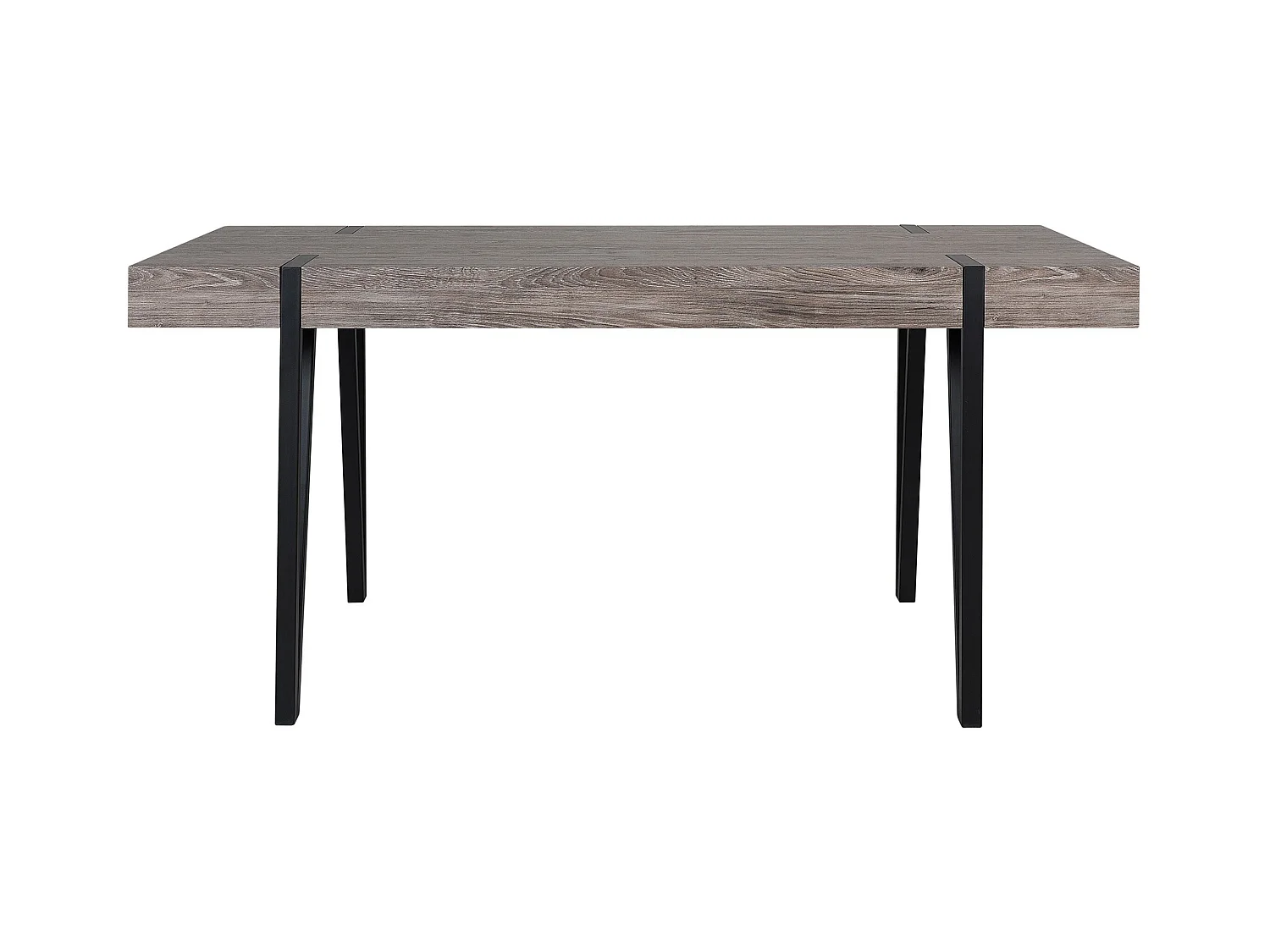 Robuster Esstisch mit industriellem Design 180x90 cm dunkelbraun/schwarz Adena