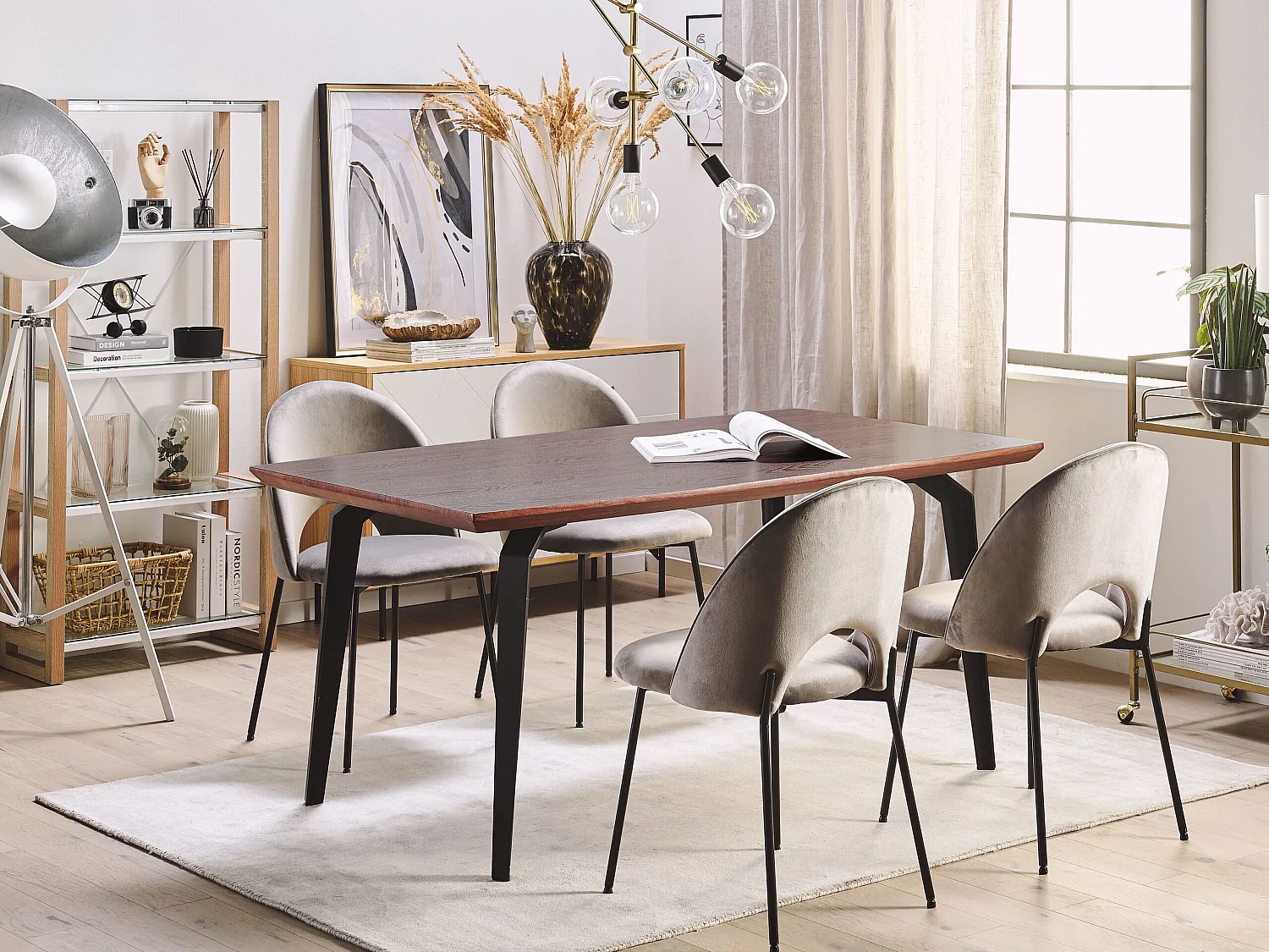 Table de repas AMARES Marron foncé 160 cm 90 cm