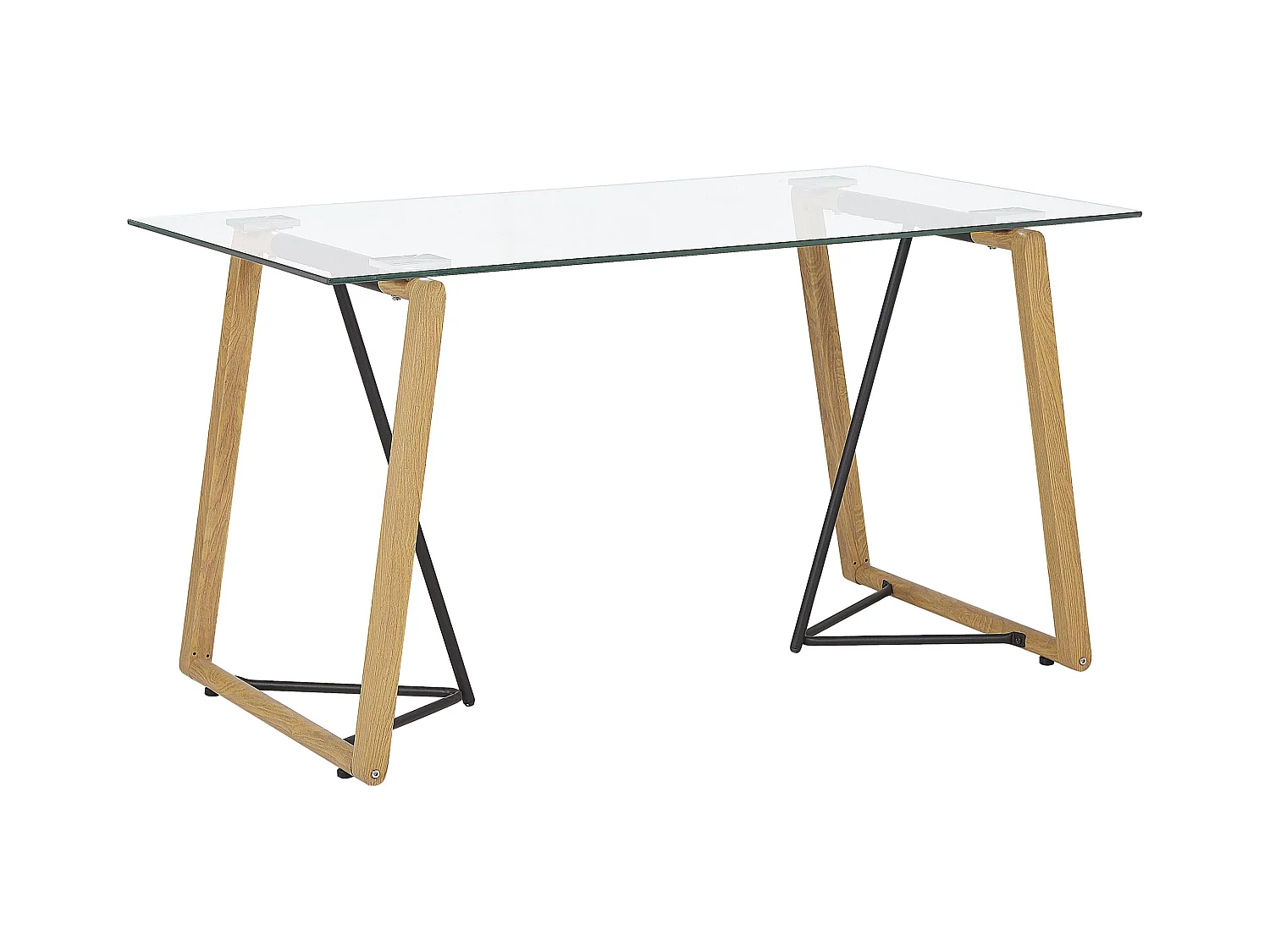 Tavolo da pranzo TACOMA Marrone chiaro 140 cm 80 cm Vetro temperato