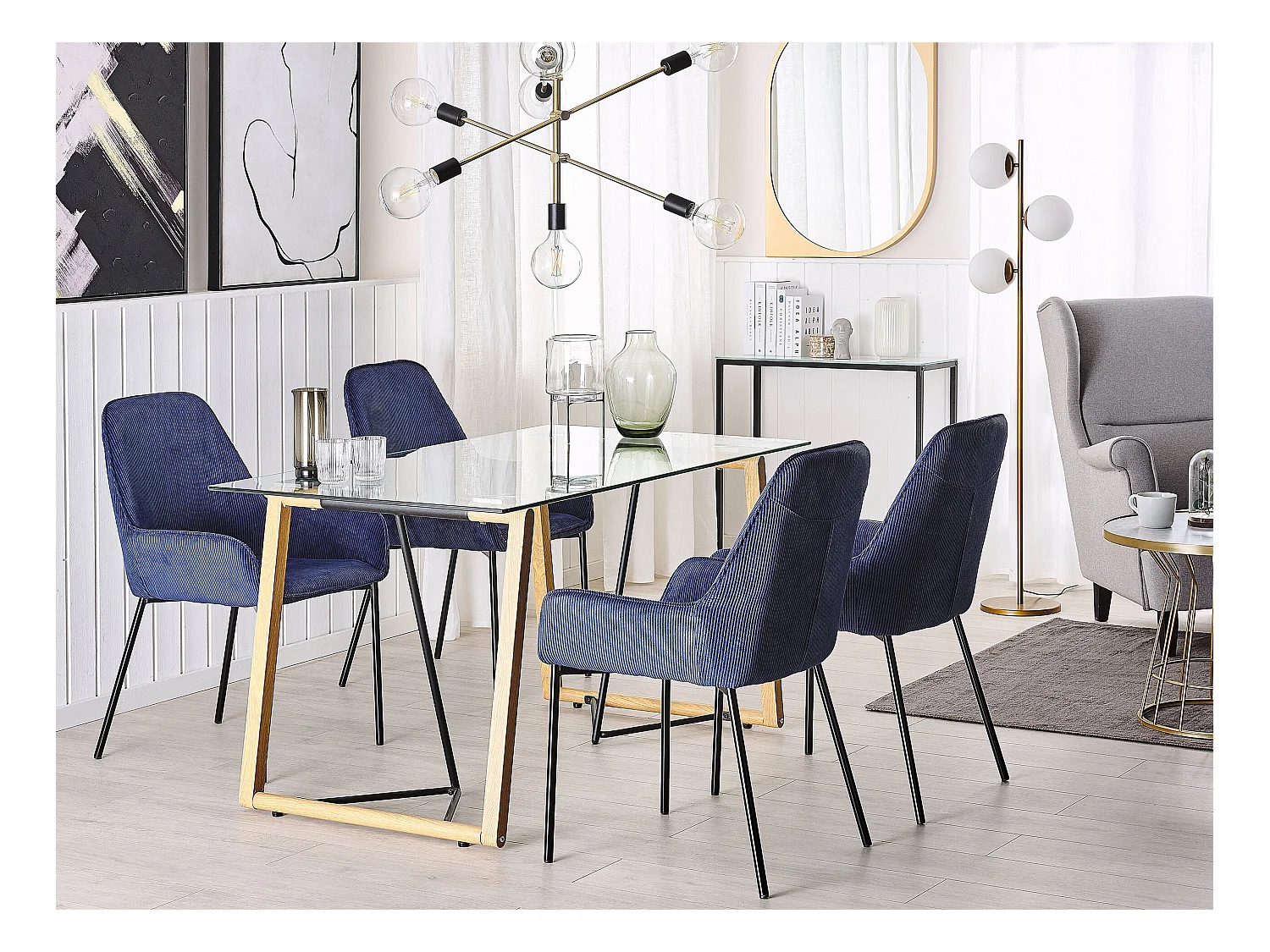 Eettafel TACOMA Lichtbruin 140 cm 80 cm Veiligheidsglas