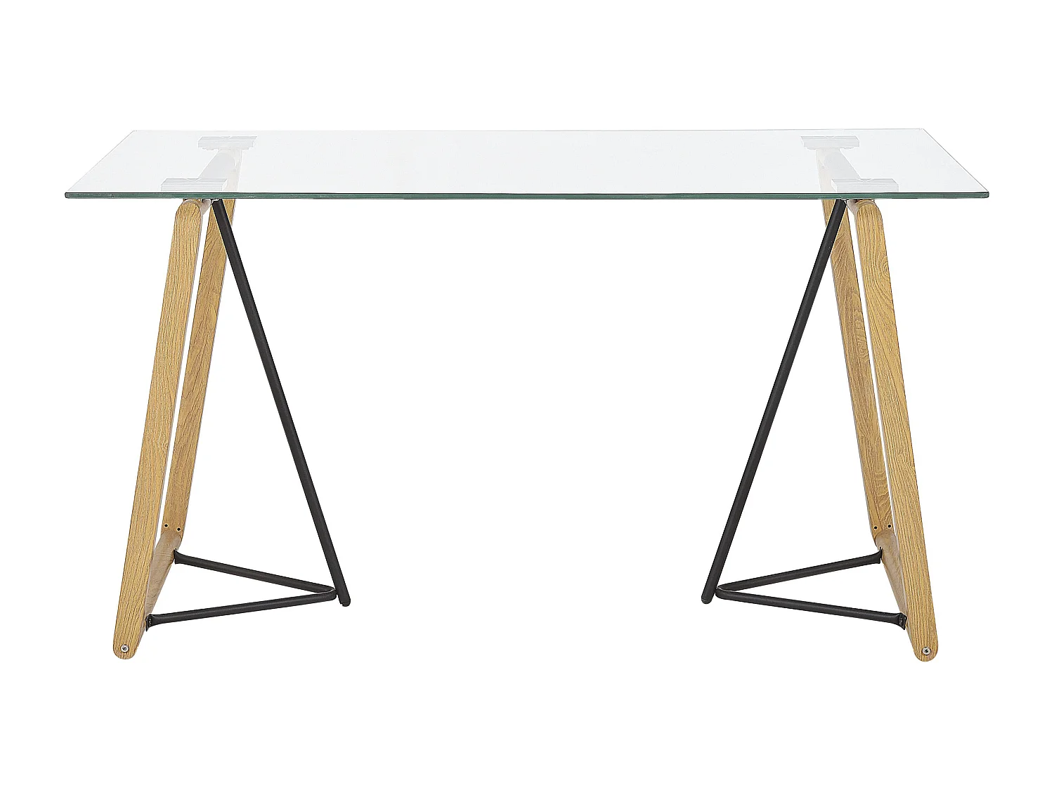 Eettafel TACOMA Lichtbruin 140 cm 80 cm Veiligheidsglas