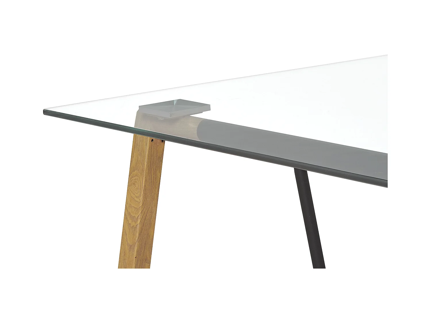 Eettafel TACOMA Lichtbruin 140 cm 80 cm Veiligheidsglas
