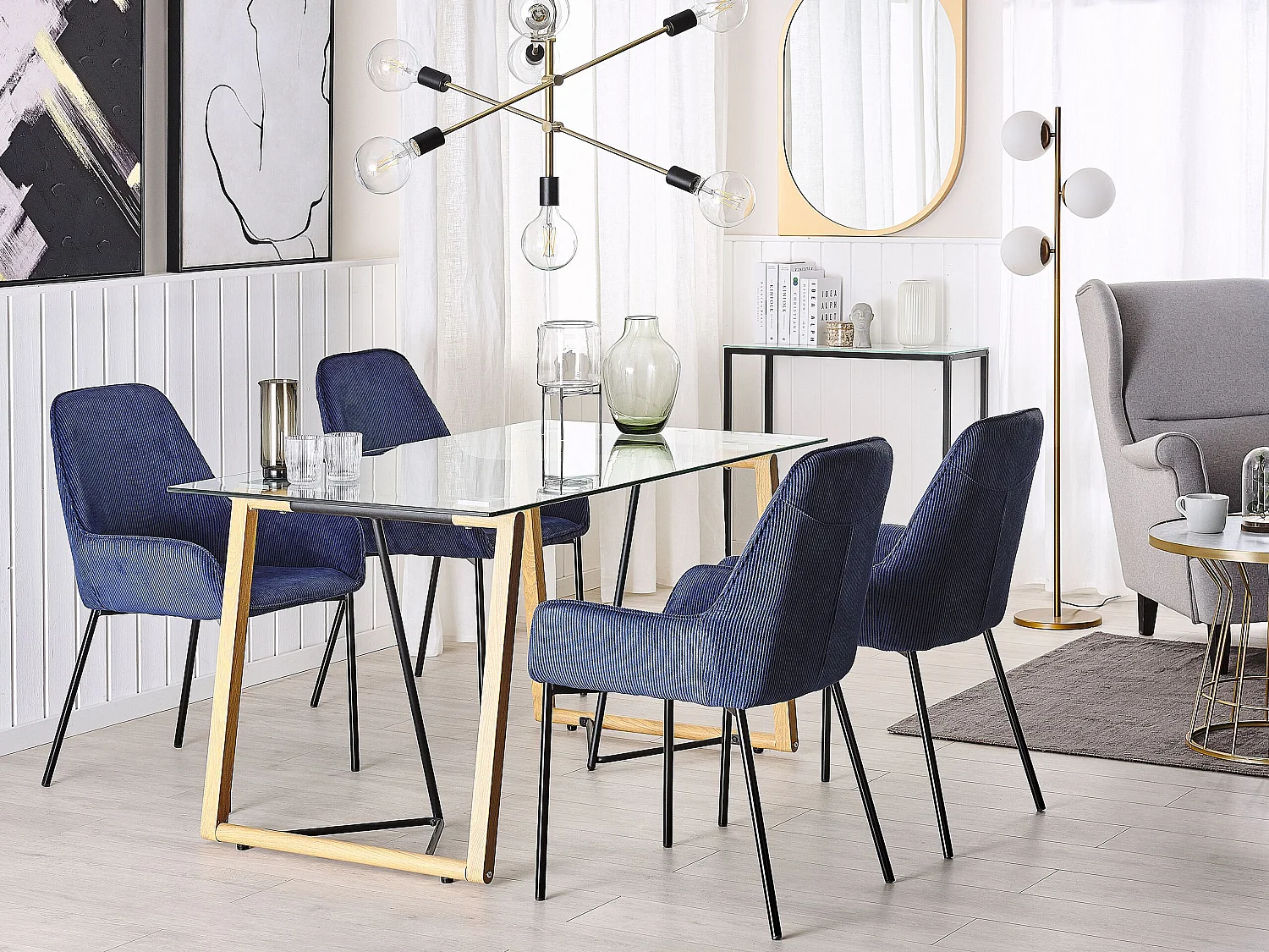 Eettafel TACOMA Lichtbruin 140 cm 80 cm Veiligheidsglas