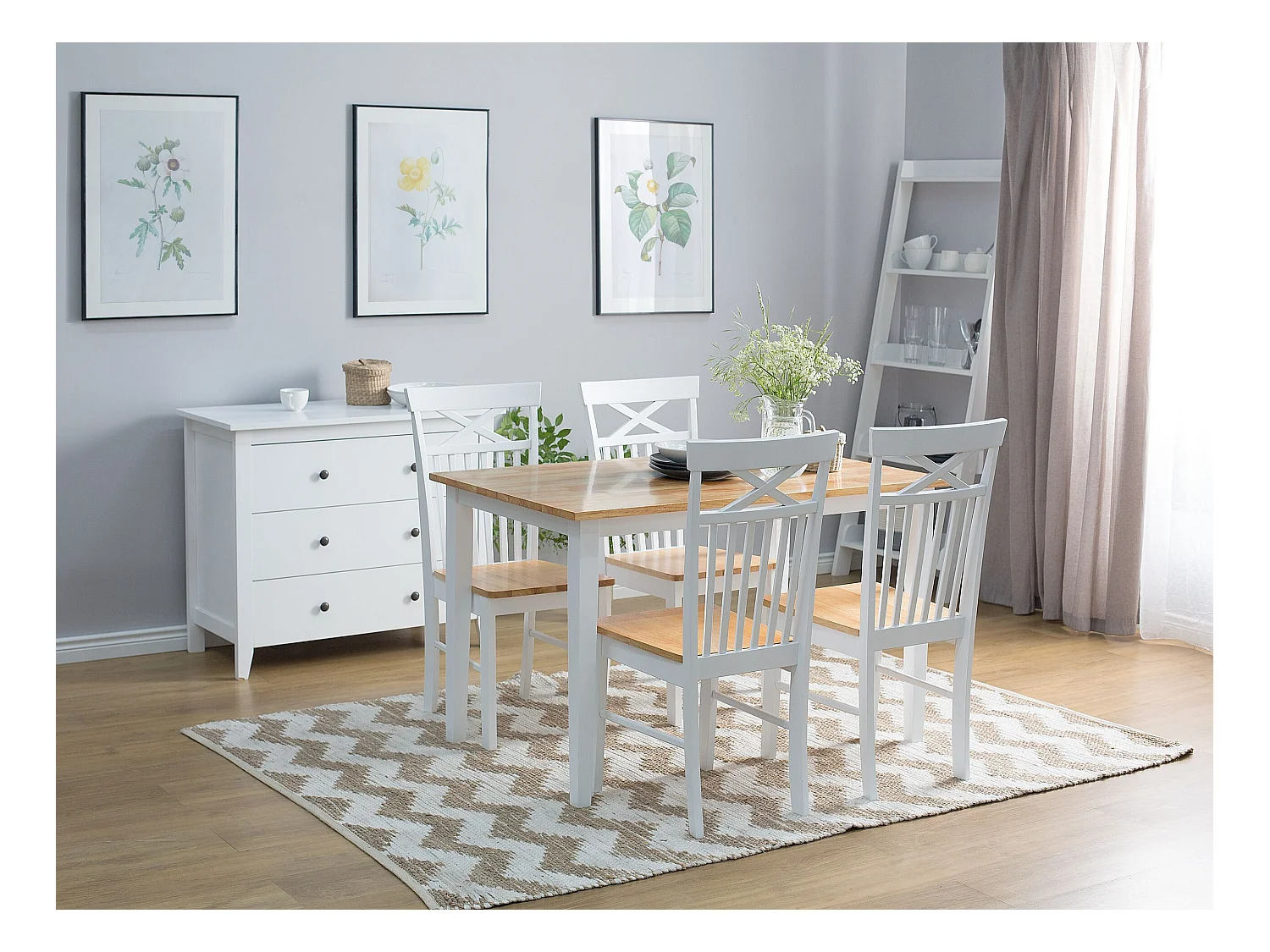 Eettafel HOUSTON 120 cm 75 cm Hout Wit