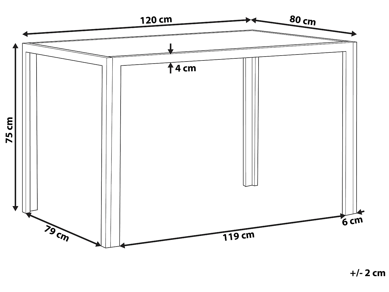 Table de repas LAVOS Transparent 120 cm 80 cm