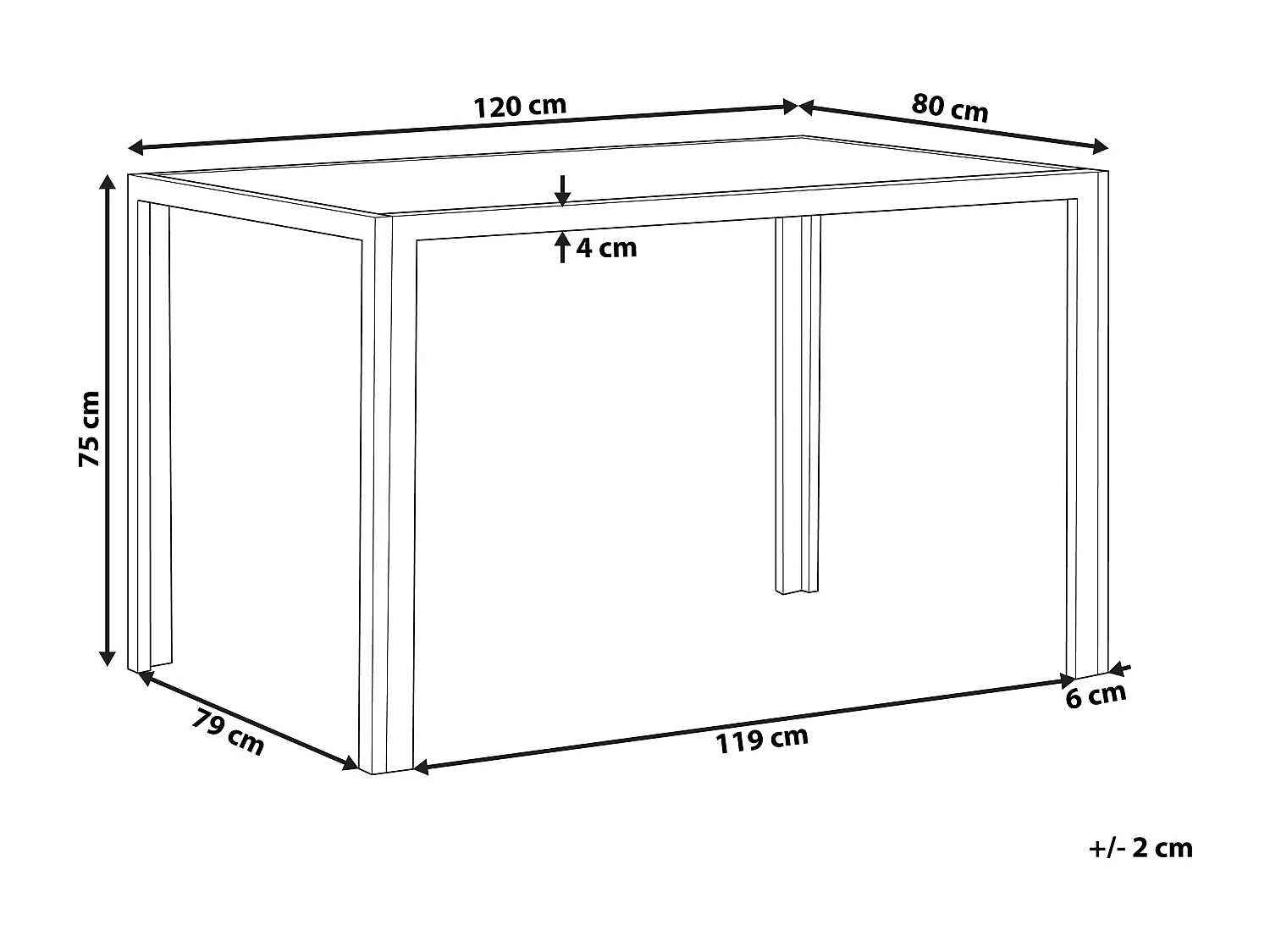 Table de repas LAVOS Transparent 120 cm 80 cm