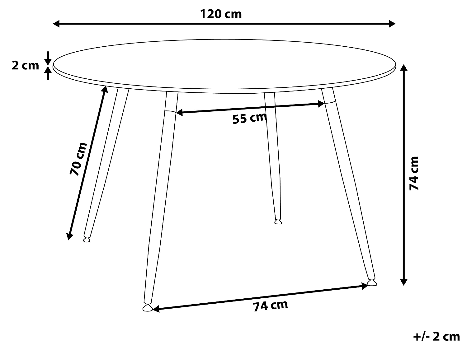 Table de repas BOVIO Blanc 120 cm 120 cm