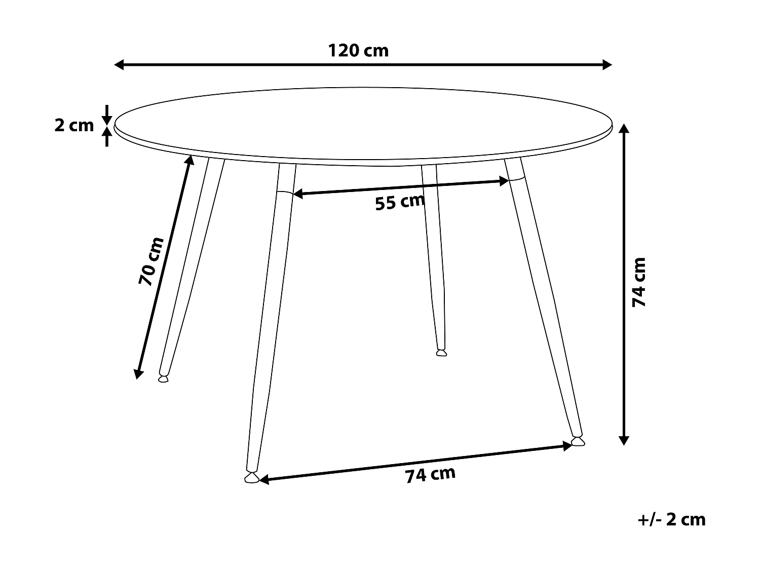 Table de repas BOVIO Blanc 120 cm 120 cm