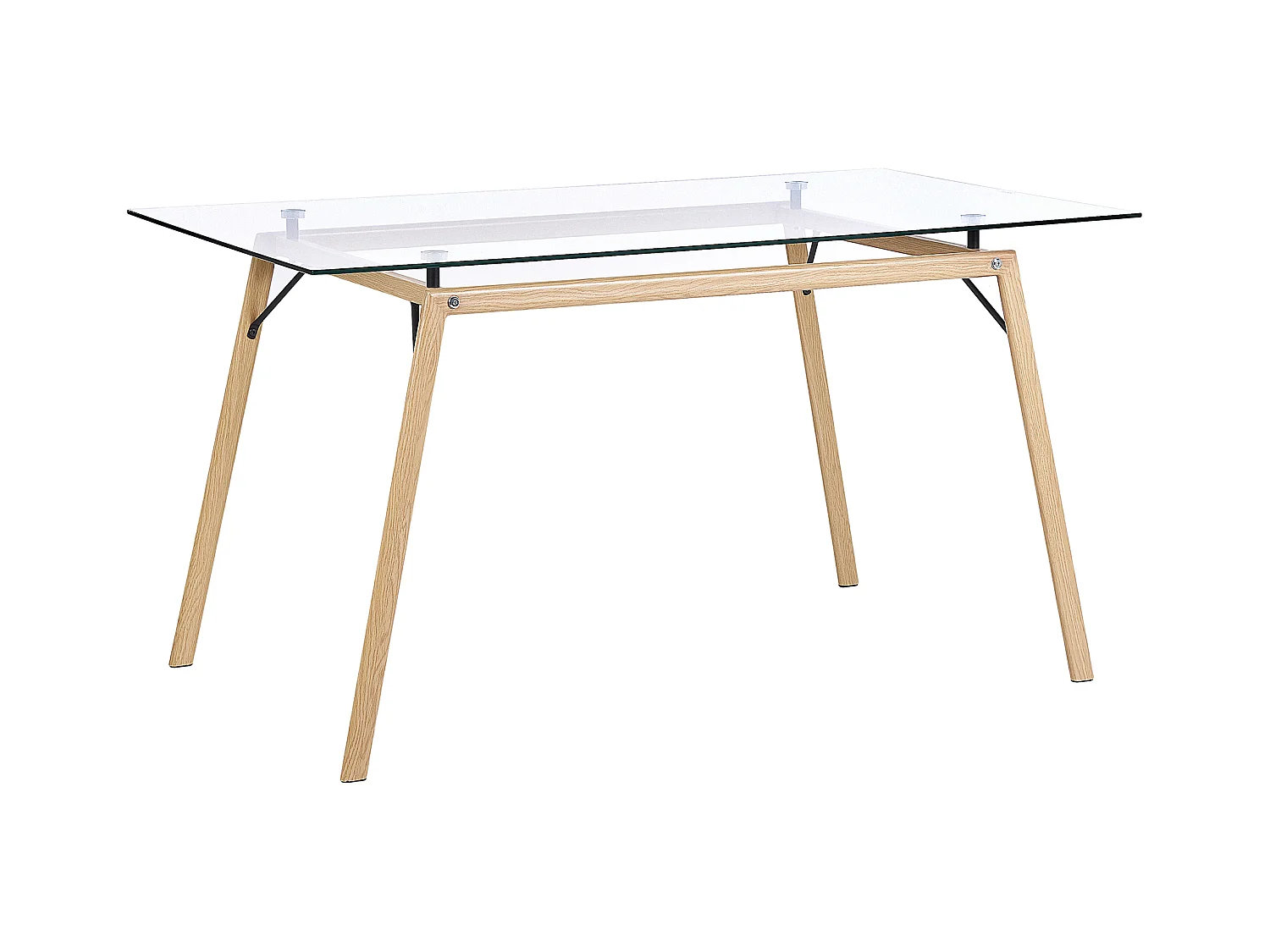Table de repas KAMINA Marron clair 140 cm 80 cm Verre de sécurité