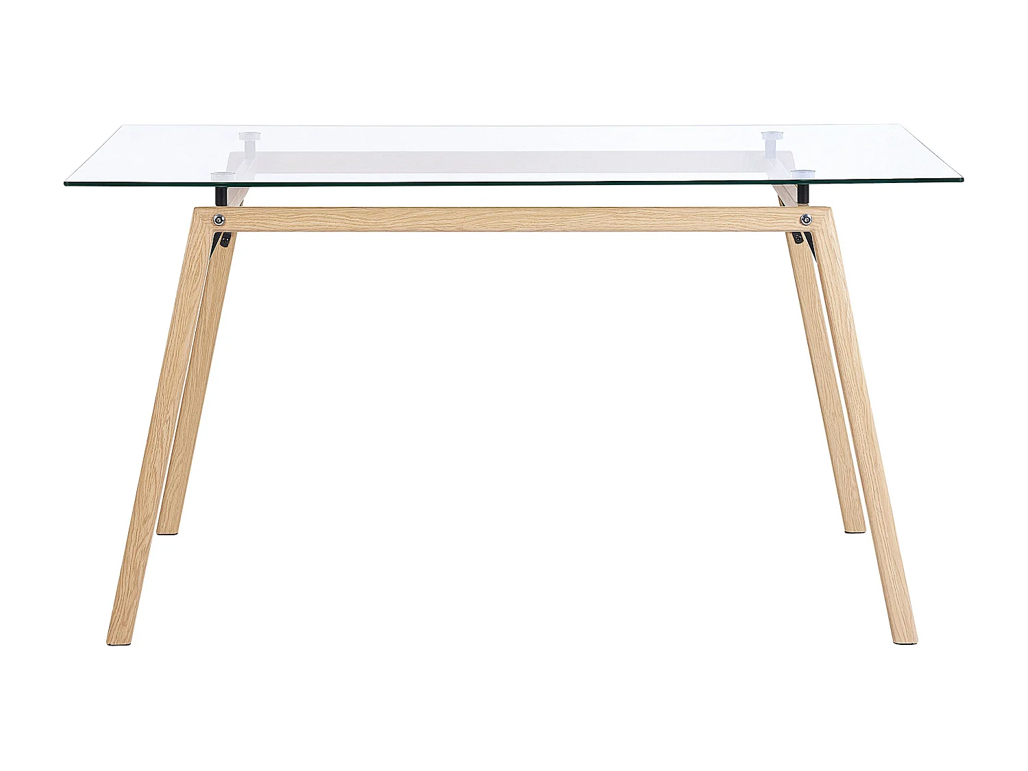 Table de repas KAMINA Marron clair 140 cm 80 cm Verre de sécurité