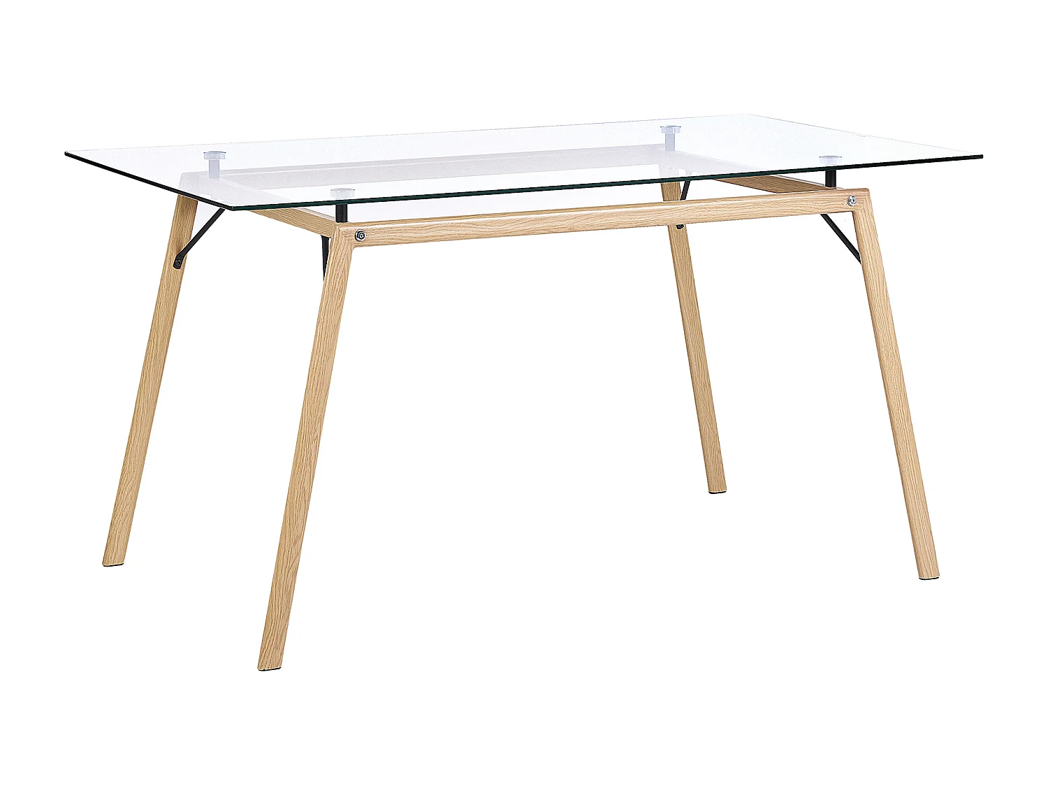 Table de repas KAMINA Marron clair 140 cm 80 cm Verre de sécurité