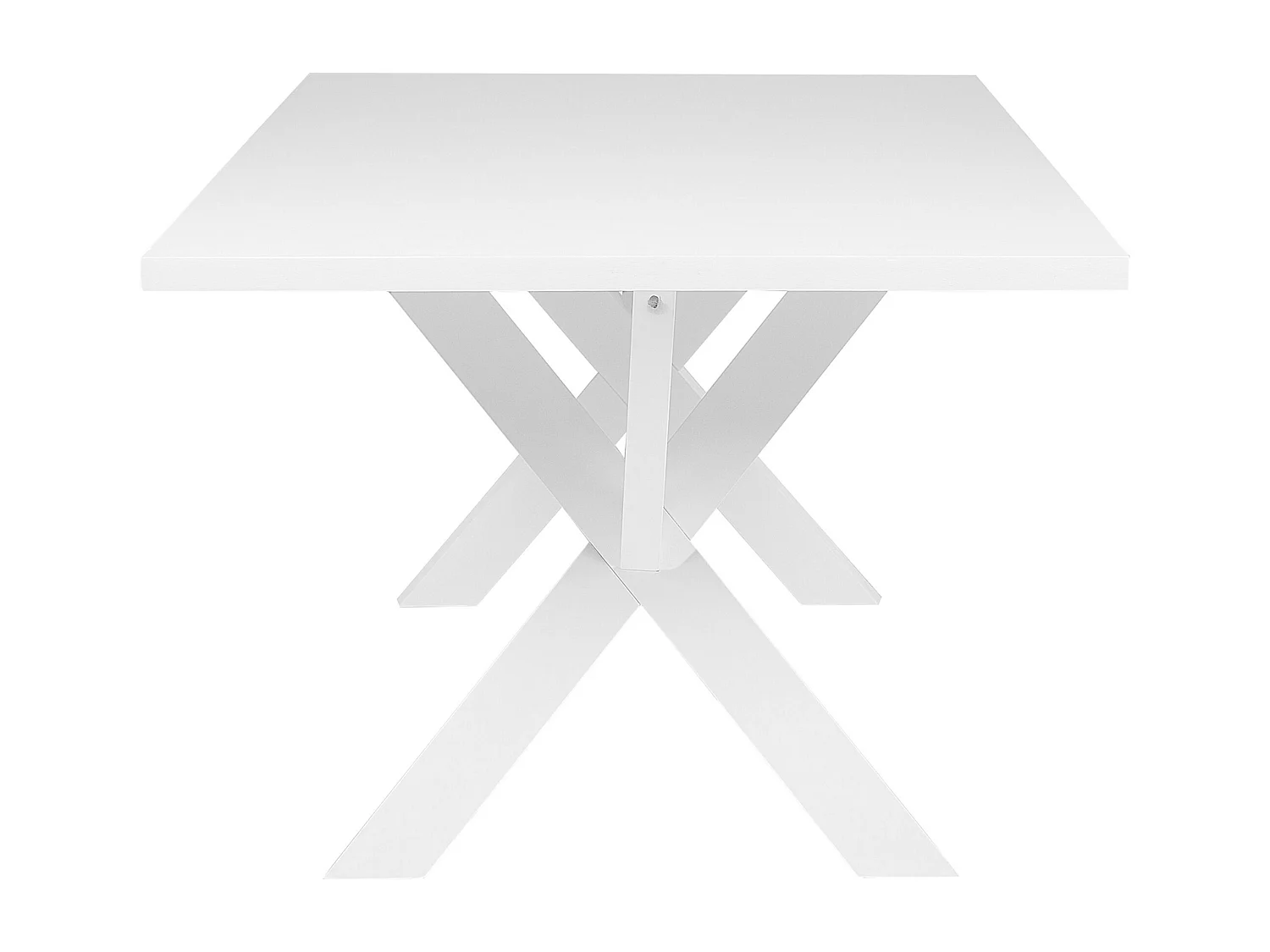 Moderner Esszimmertisch gekreuzte Tischbeine MDF-Platte weiß Lisala