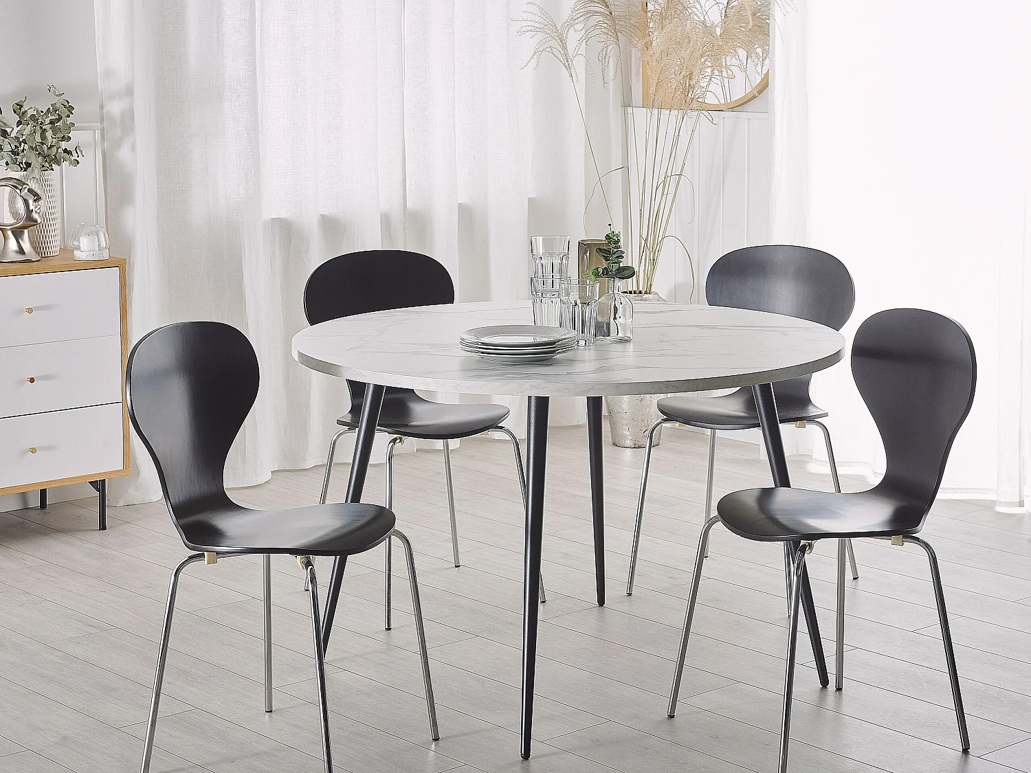 Table de repas ODEON Marbre blanc 120 cm 120 cm