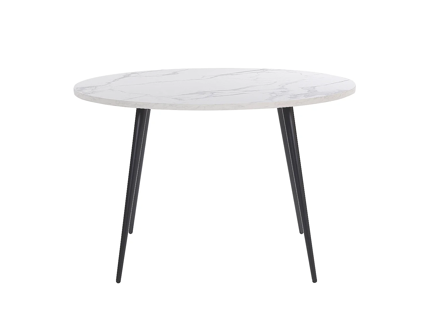 Esstisch Marmor Optik weiß Metallgestell schwarz ⌀ 120 cm rund Modern Odeon
