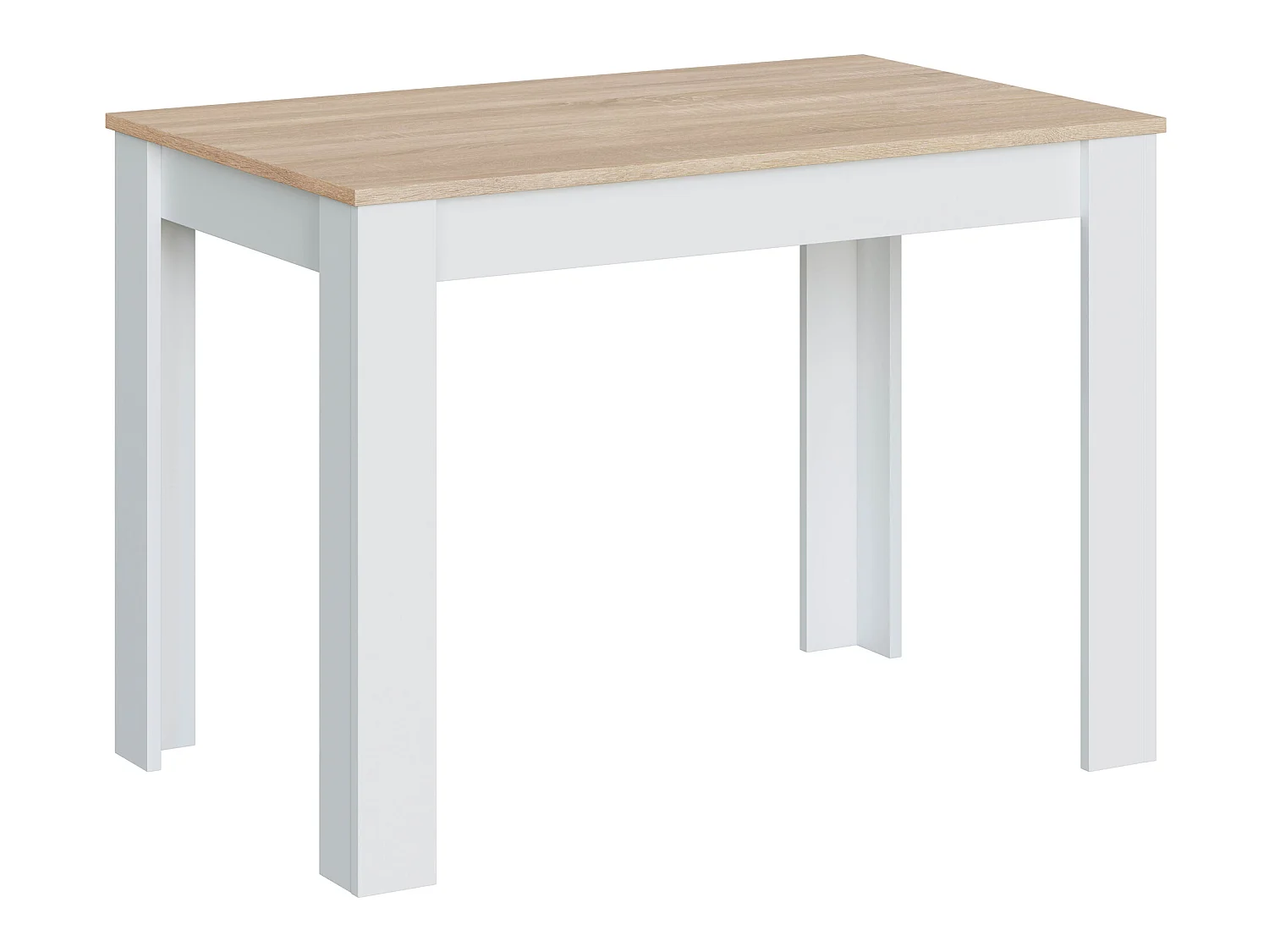 Vaste tafel Silo Kleur Eiken/Wit, 109 cm (Breedte) 67 cm (Diepte) 78 cm (Hoogte)