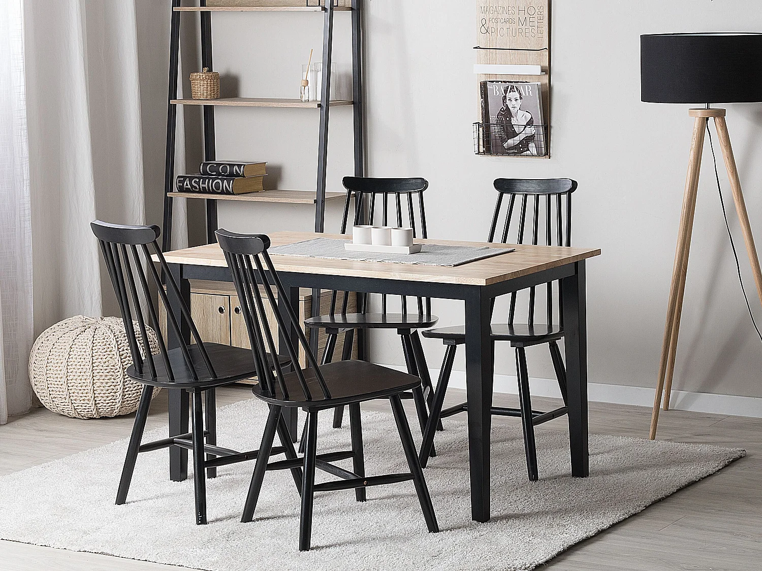 Eettafel HOUSTON Bruin/zwart 120 cm 75 cm Hout