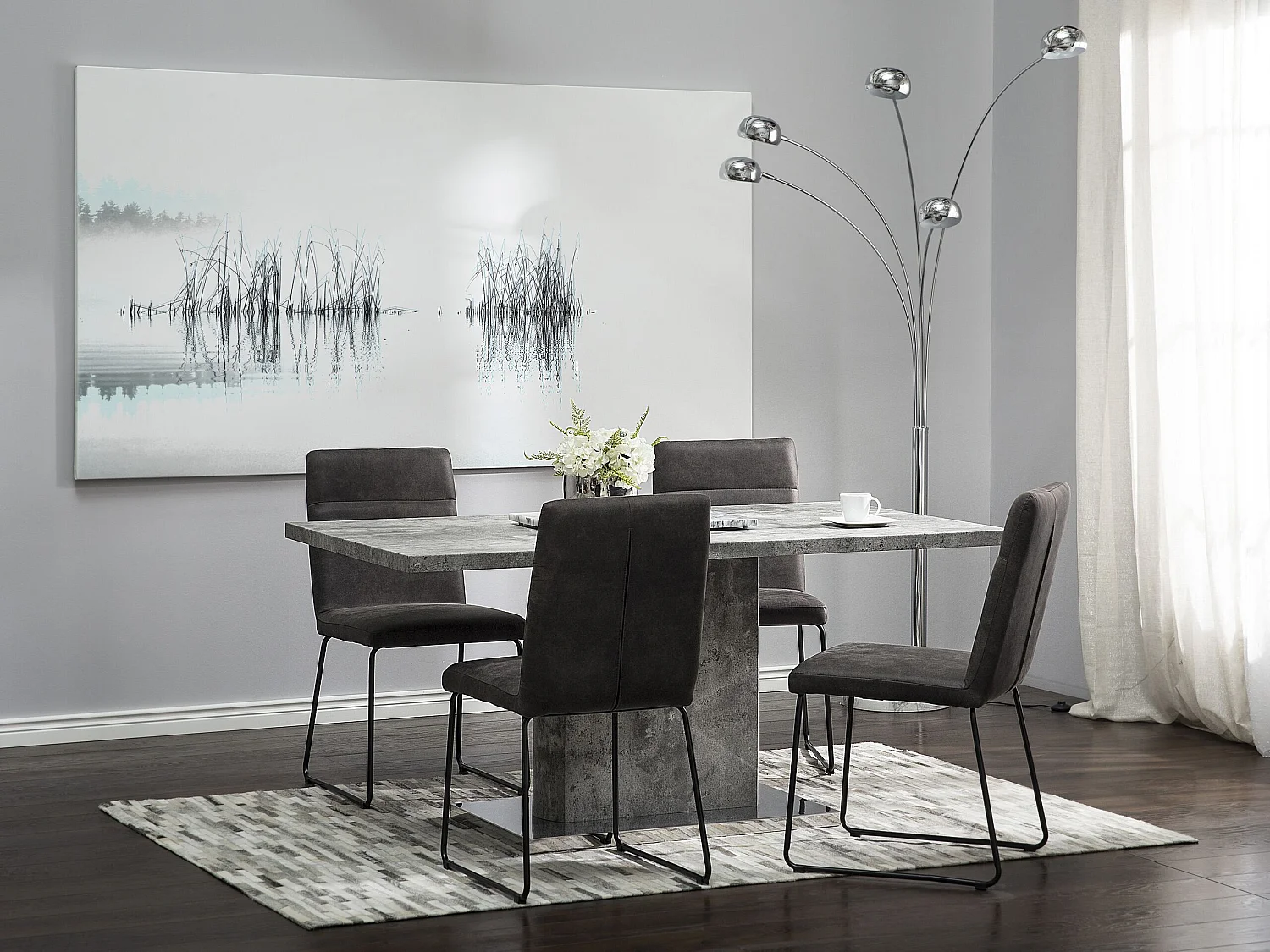 Eettafel PASADENA Grijs 160 cm 90 cm
