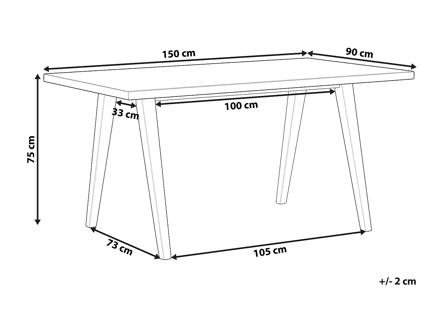 Table de repas LENISTER Marron 150 cm 90 cm
