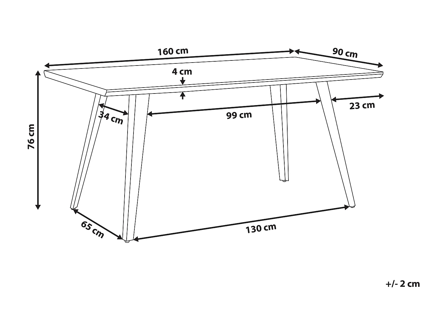 Table de repas WITNEY Gris 160 cm 90 cm