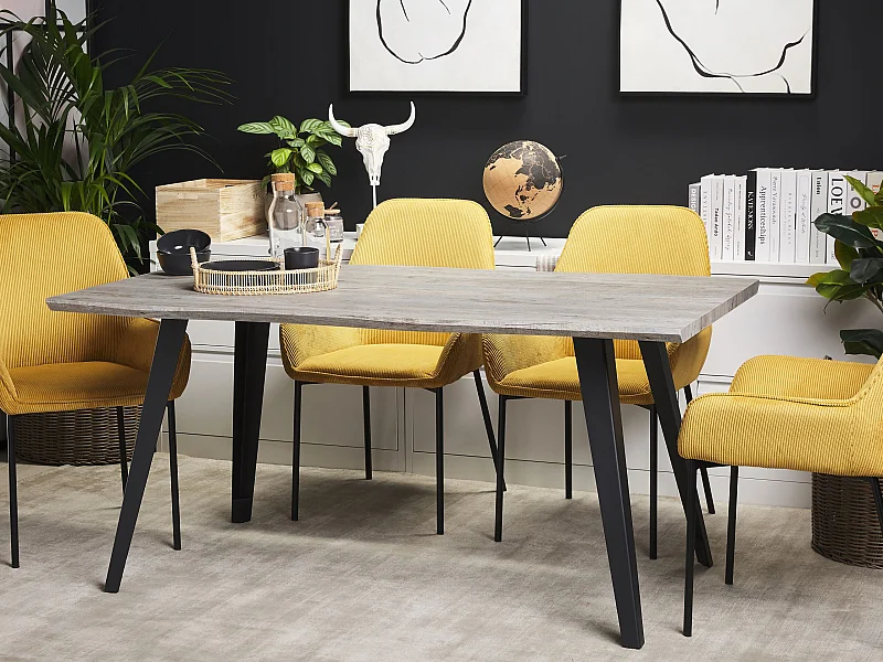 Table de repas WITNEY Gris 160 cm 90 cm