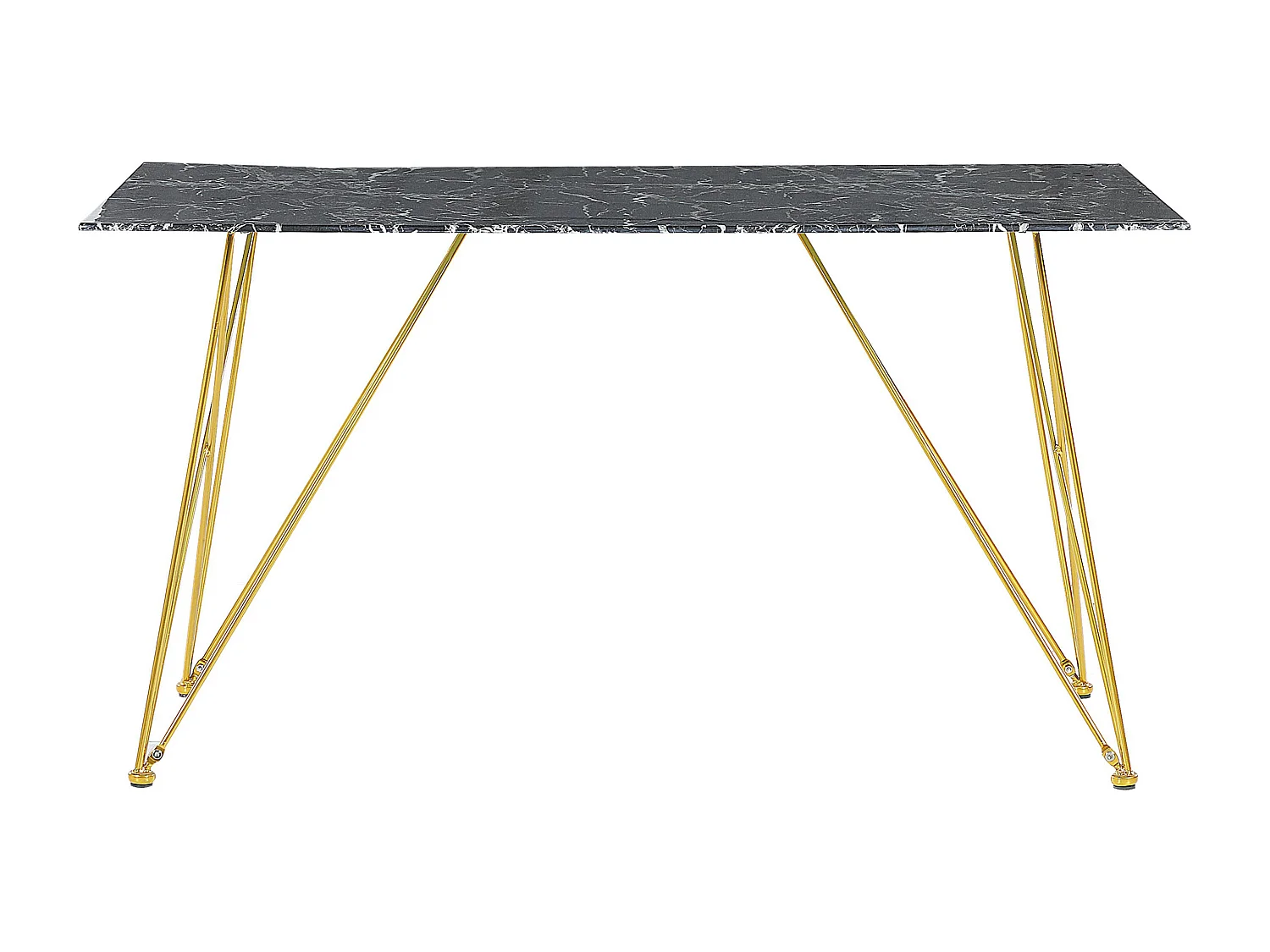 Esstisch KENTON Schwarzer Marmor 140 cm 80 cm Sicherheitsglas