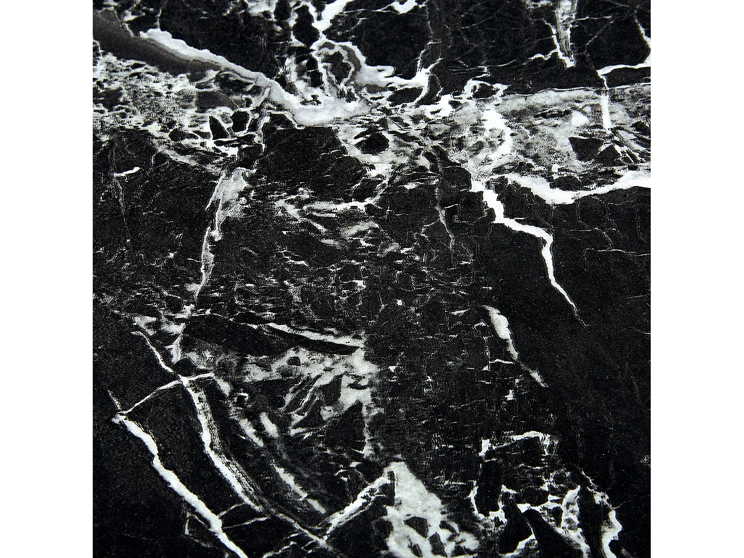 Esstisch KENTON Schwarzer Marmor 140 cm 80 cm Sicherheitsglas