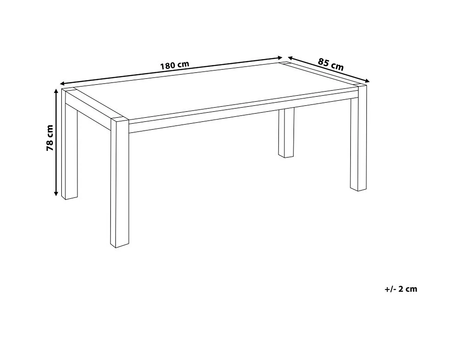 Eettafel NATURA Donkerbruin 180 cm 85 cm Eikenhout