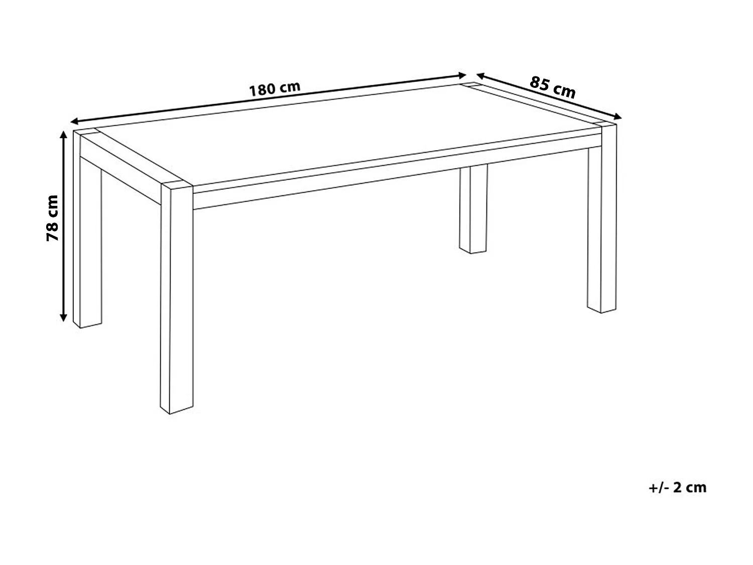Table de repas NATURA Marron foncé 180 cm 85 cm Bois de chêne