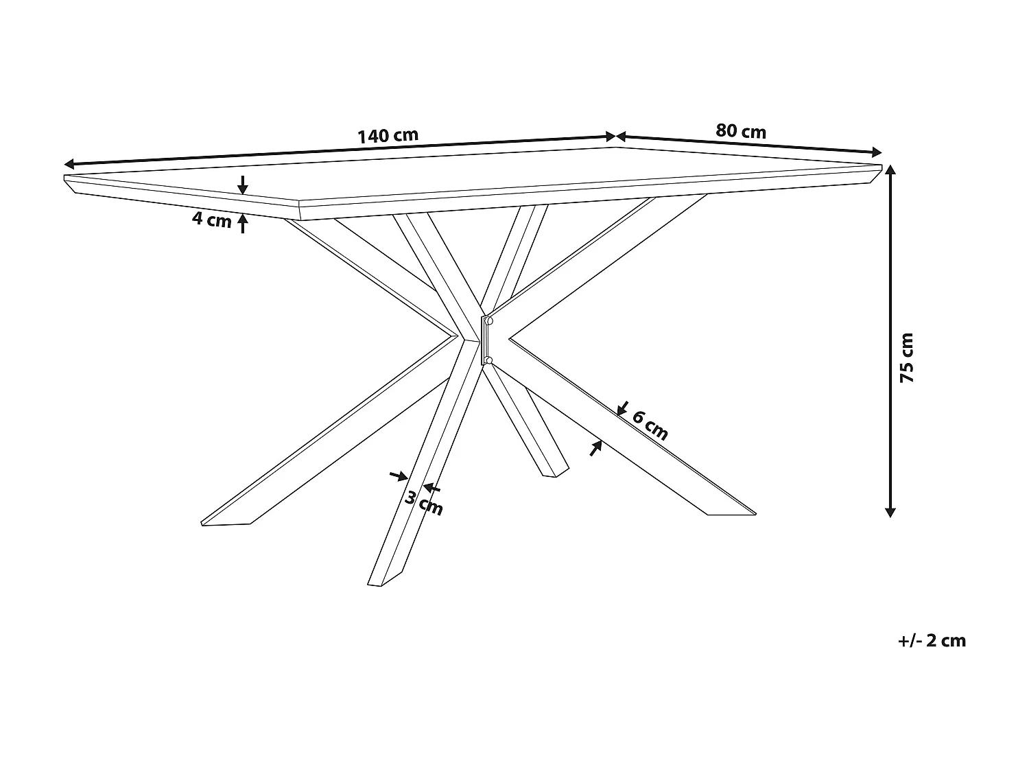 Table de repas SPECTRA Effet béton gris 140 cm 80 cm