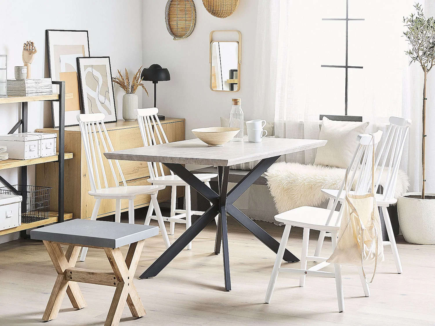 Table de repas SPECTRA Effet béton gris 140 cm 80 cm