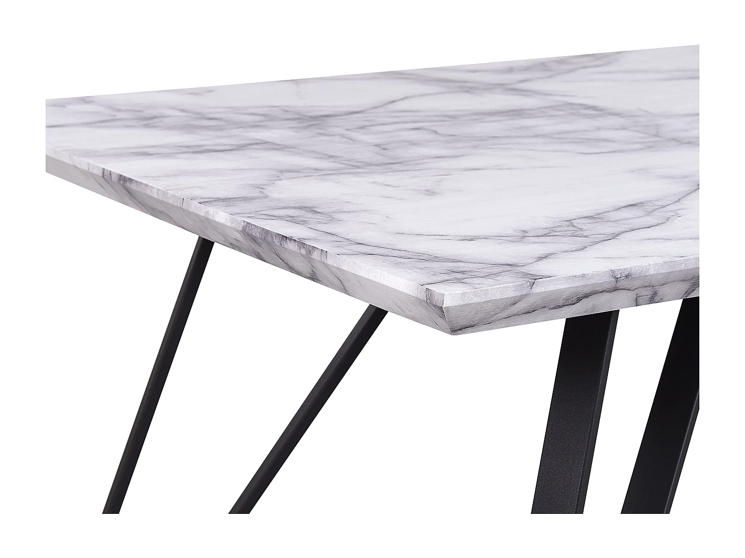 Table de repas MOLDEN Marbre/noir 150 cm 80 cm