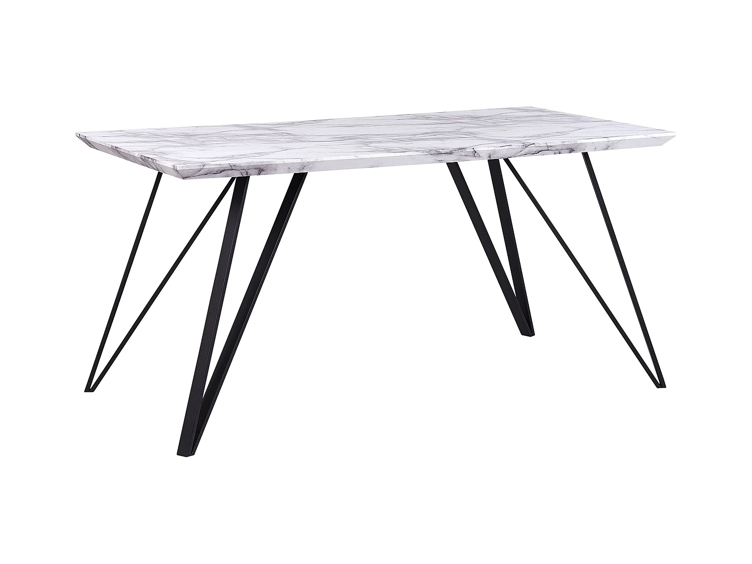 Eettafel MOLDEN Zwart/wit 150 cm 80 cm