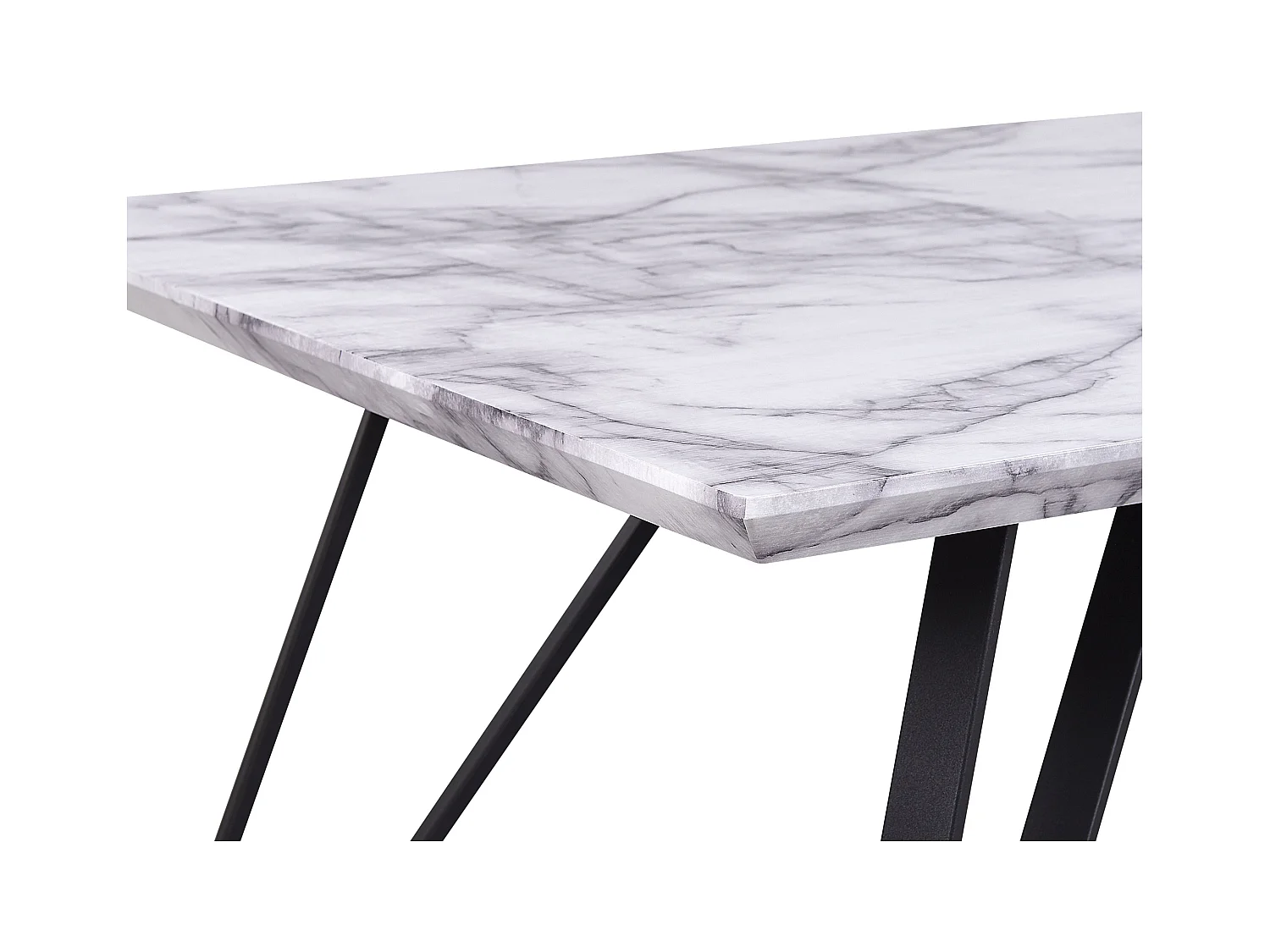 Mesa de comedor MOLDEN Negro/Blanco 150 cm 80 cm
