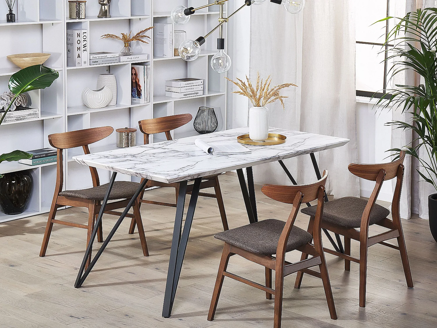 Eettafel MOLDEN Zwart/wit 150 cm 80 cm