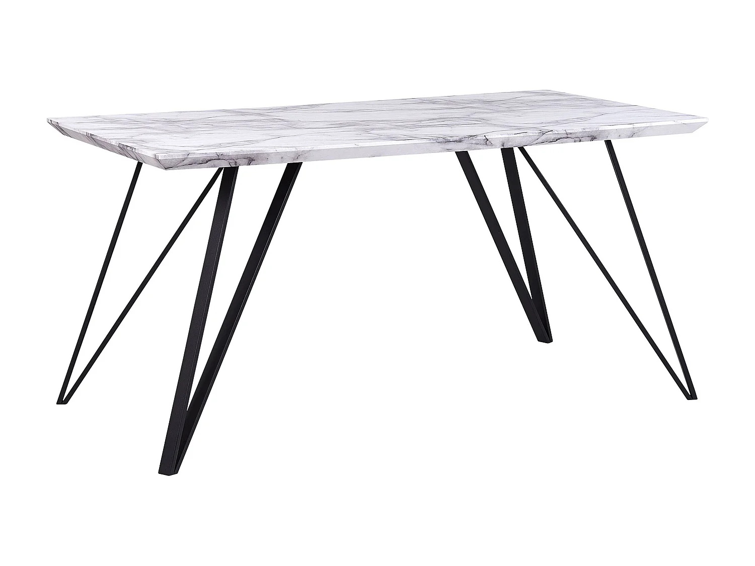 Eettafel MOLDEN Zwart/wit 150 cm 80 cm