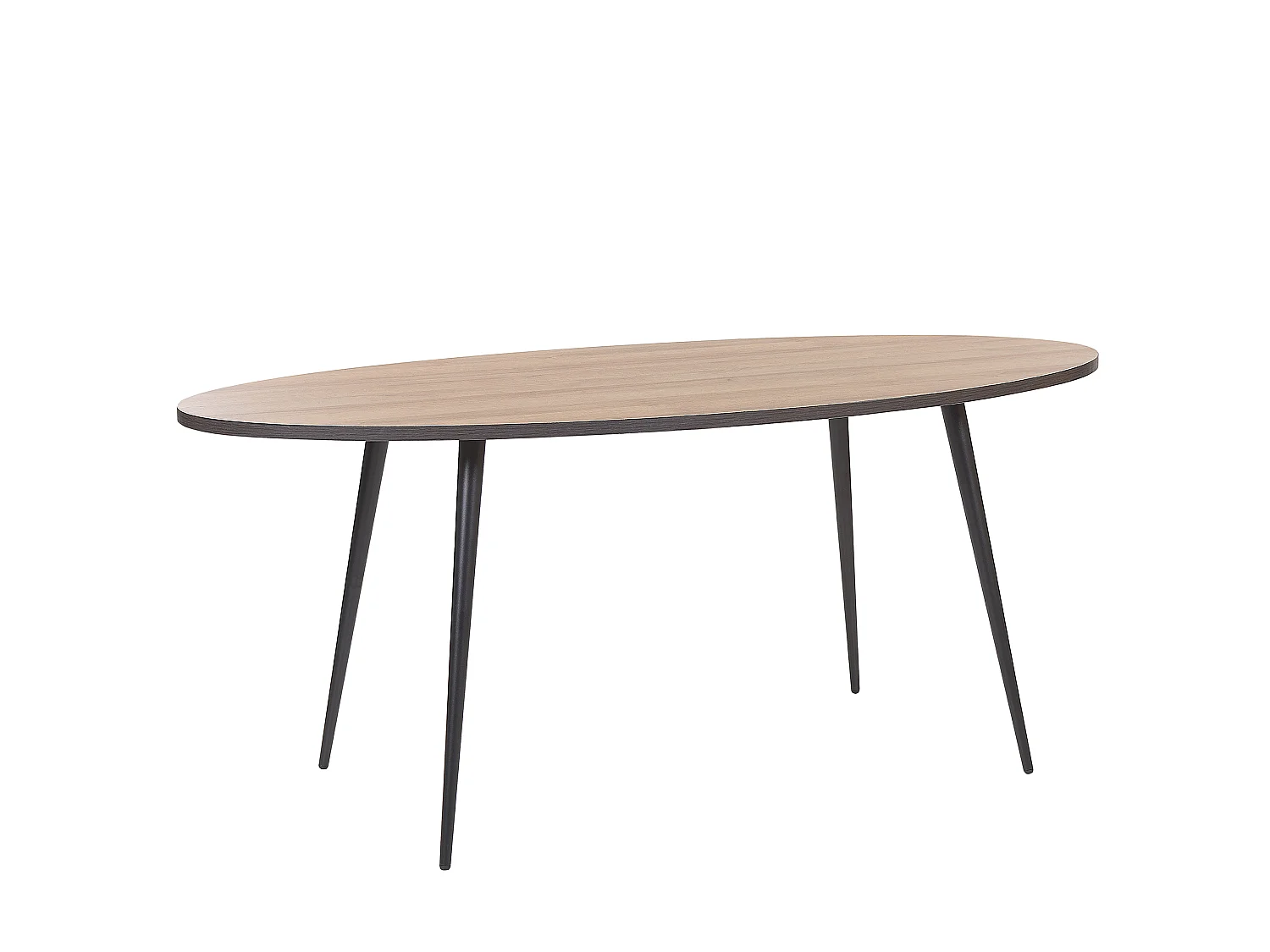 Eleganter Esstisch 180 x 90 cm in dunkler Holzoptik / schwarz oval modern Ottawa