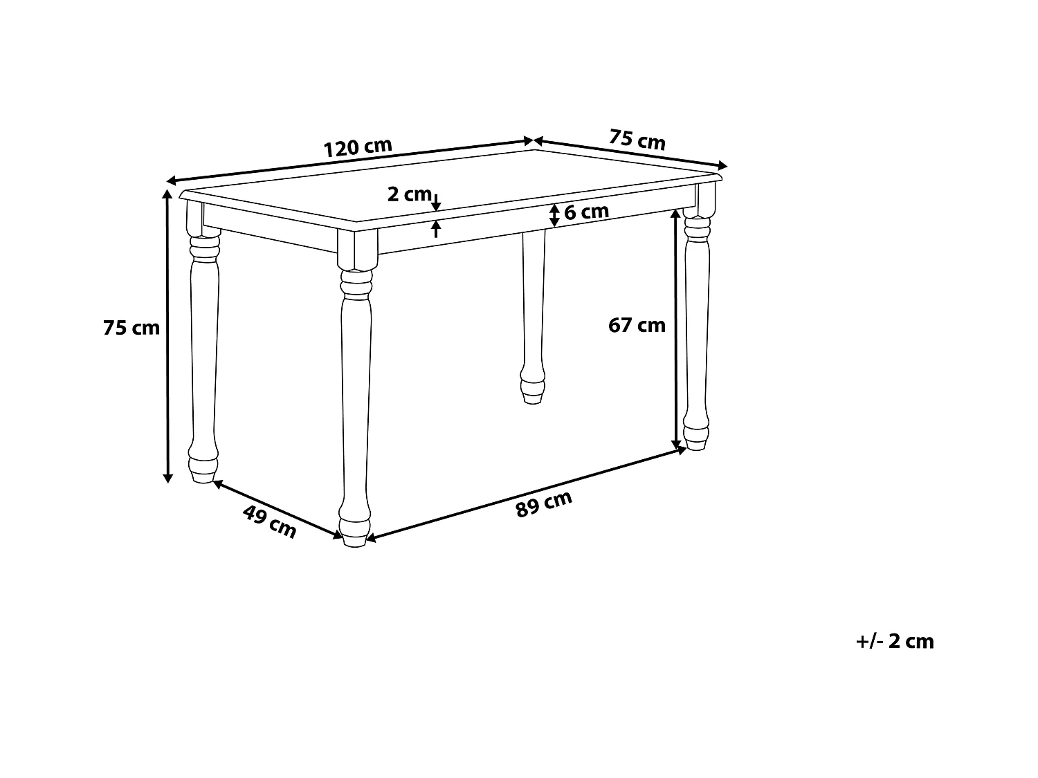 Esstisch CARY Weiss 120 cm 75 cm