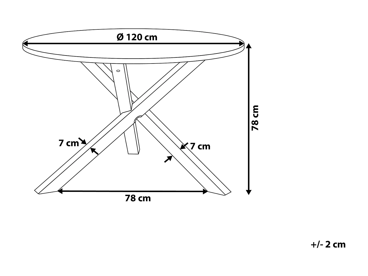 Table de repas JACKSONVILLE Marron clair 120 cm 120 cm
