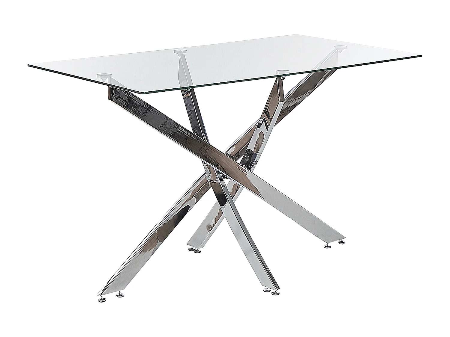 Table de repas MARAMO Argenté 120 cm 70 cm Verre de sécurité