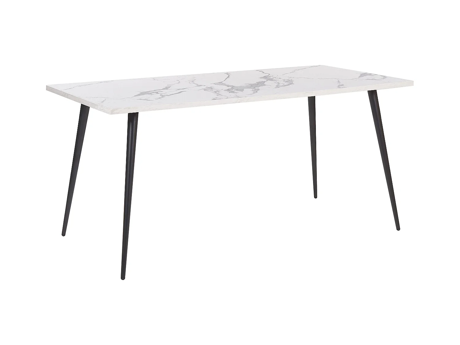 Table de repas SANTIAGO Marbre blanc 160 cm 80 cm