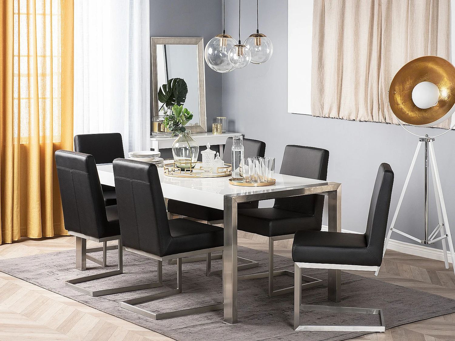 Table de repas ARCTIC Argenté 180 cm 90 cm